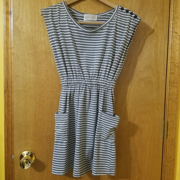 the Wizard of OZ |Gray & White Striped Tunic Dress - Picture 1 of 4